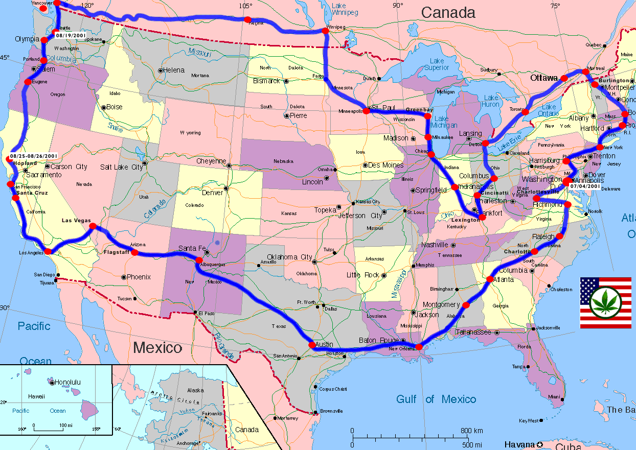 Map of Hempcar proposed route